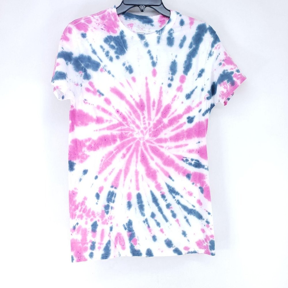 Custom Dyed T-Shirt Unisex Size Small Pink Blue